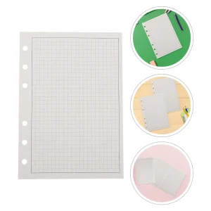 100Pcs Binder Journal Loose Leaf Paper A6 6-Hole Graph Grid Planner Pages Refill Paper Sheets for Project Planning Organization