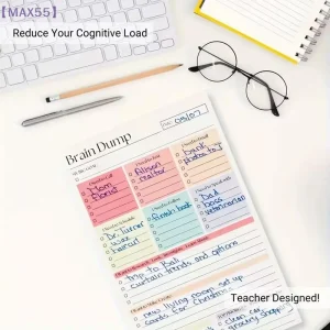 【MAX-55】50/150 Sheets Undated Minimalist Journal Brain Dump Notebook A5 To-Do List & Task Manager For Project Planning