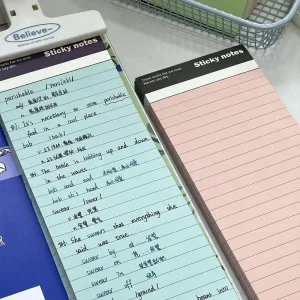50 Sheets Korean Style Simple Long Strip Notepad Large Capacity Tearable Lined Notebook Student DIY Journal Decoration Memo Pad