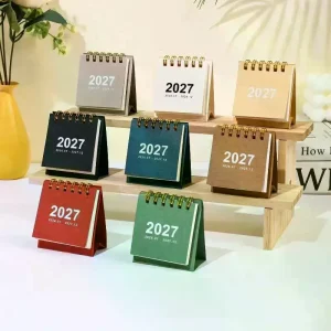 1Pcs 2027 Mini Simple Calendar Small Desk Calendar Creative Coil Calendar Planner Desktop Decoration Office Stationery